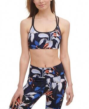 NEW DKNY welcome to the jungle sports bra in midnight